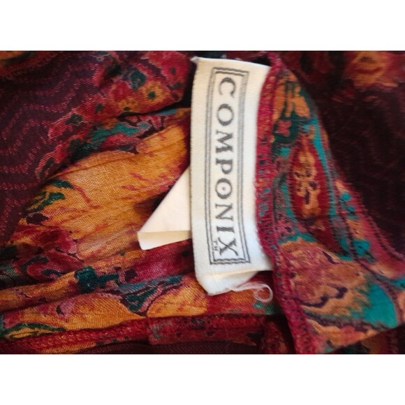 Vintage Componix Size 8 Ankle Length Dress With Longated Straps Orange Hues. B57 - Picture 5 of 6